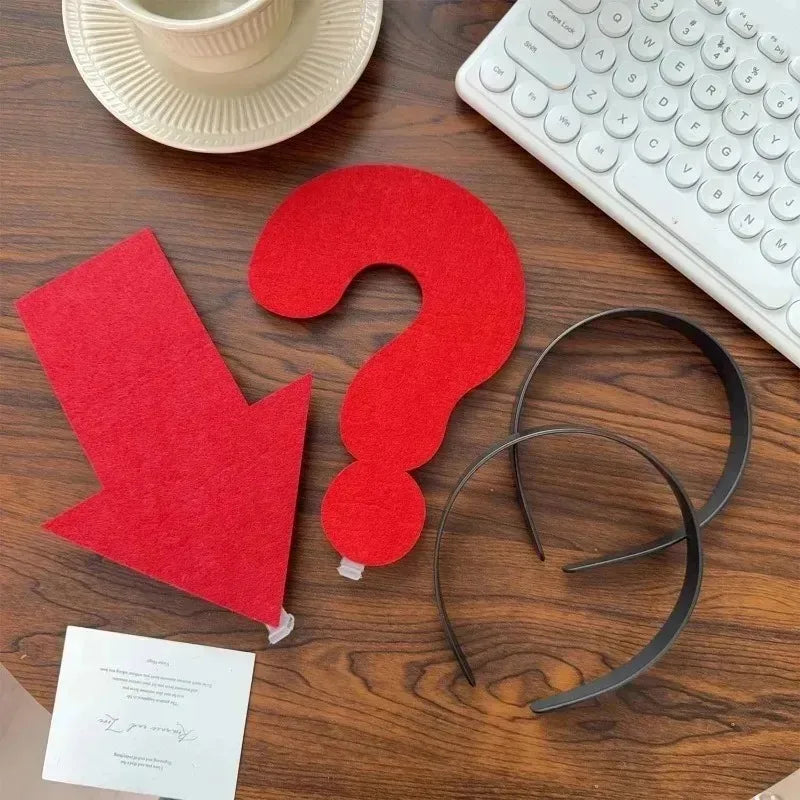Creative Arrow Headband Funny Question Mark Hair Hoop Anti-Lost  Festival Whimsical Accessory for Party Gathering Comedy Prop