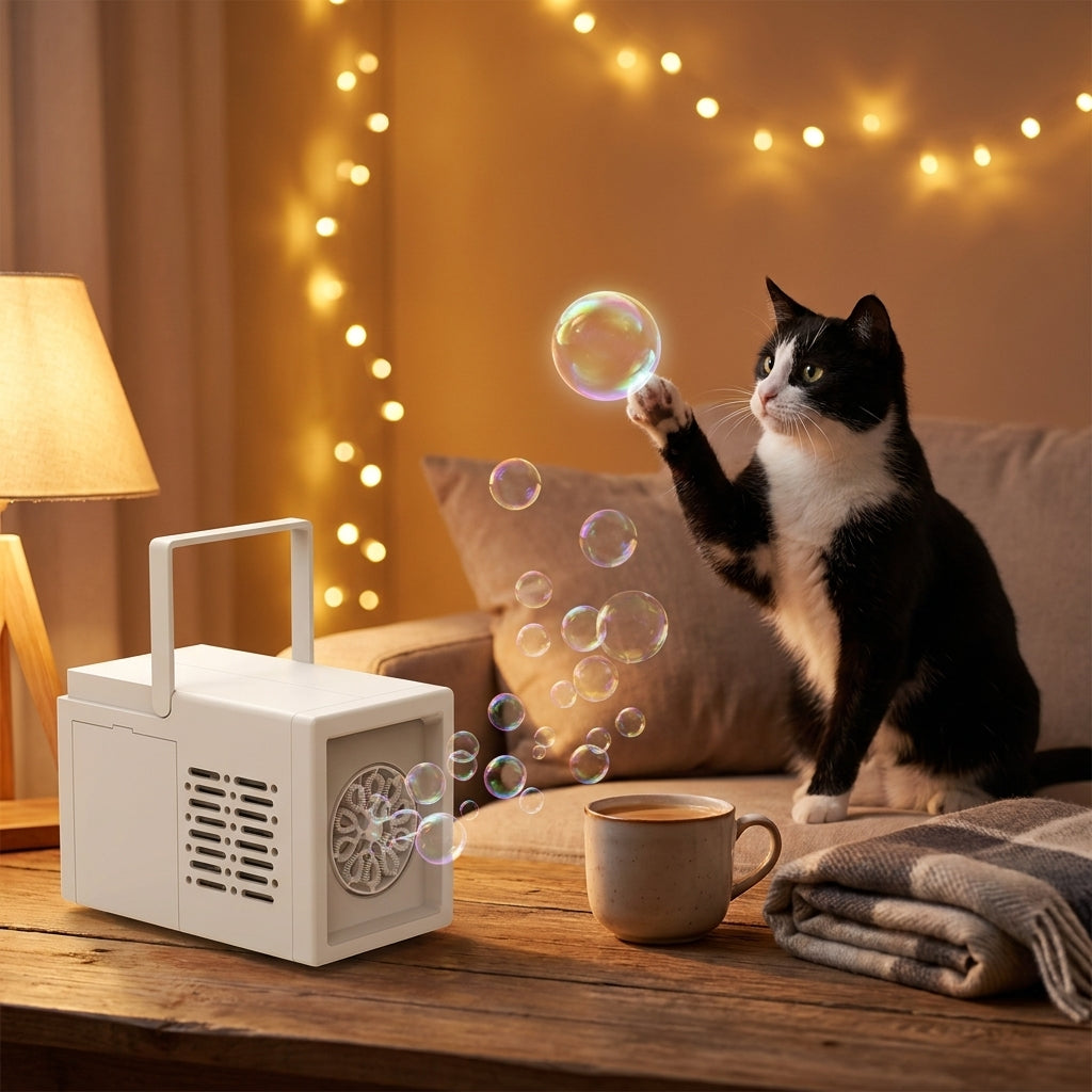BubblePounce Cat Bubble Machine - Automatic Bubble Blower
