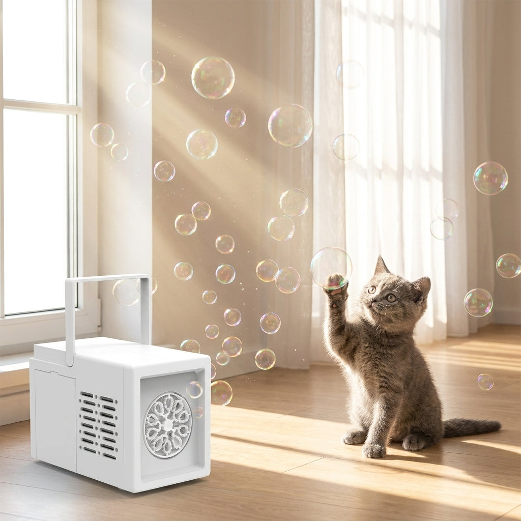 BubblePounce Cat Bubble Machine - Automatic Bubble Blower