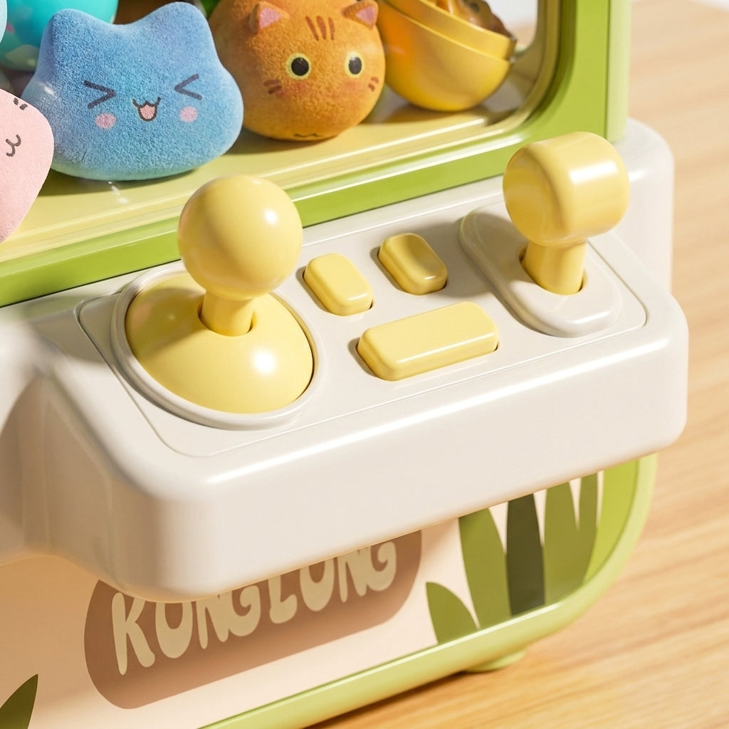 CLAWZ control panel close-up with joystick and yellow buttons