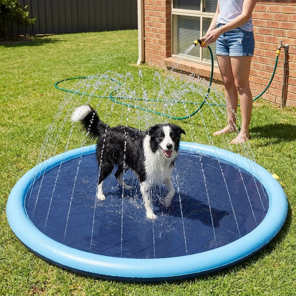 Sprinkletails Splash Pad - Sprinkler Mat for Dogs & Kids