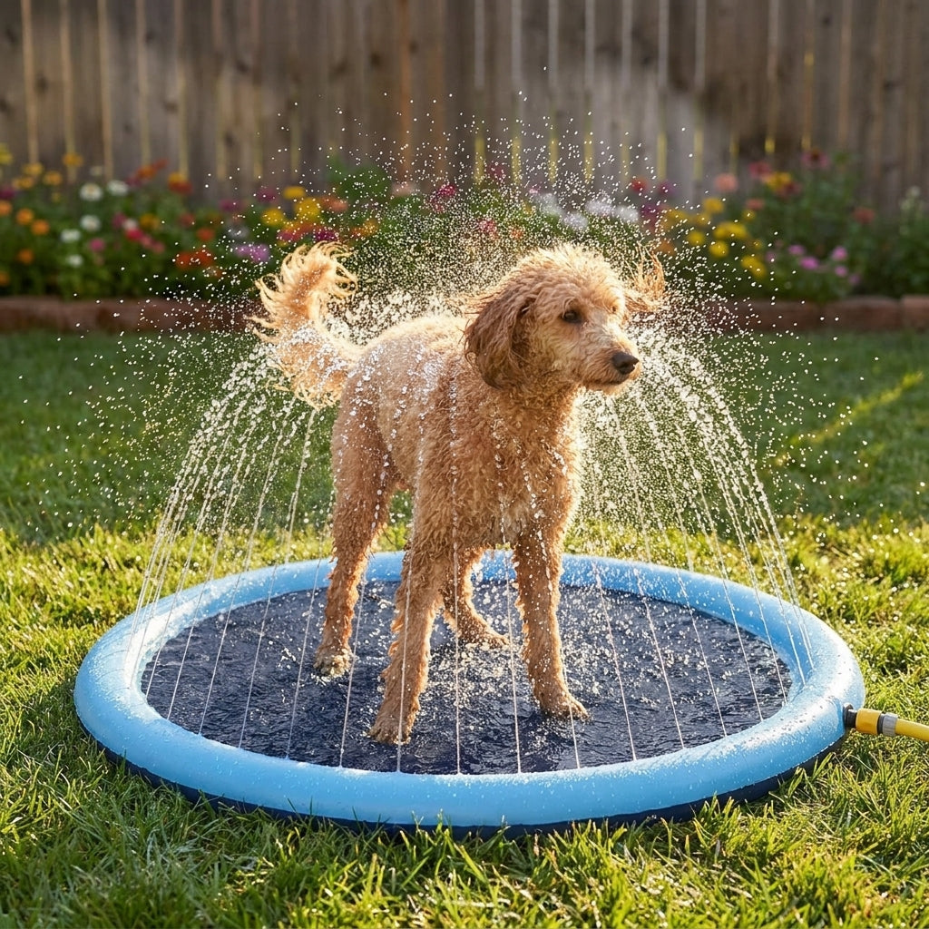 Sprinkletails Splash Pad - Sprinkler Mat for Dogs & Kids