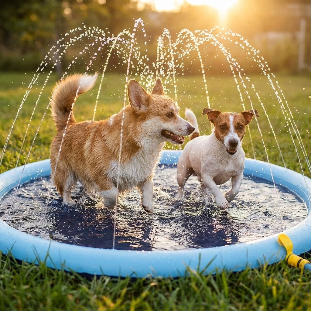 Sprinkletails Splash Pad - Sprinkler Mat for Dogs & Kids