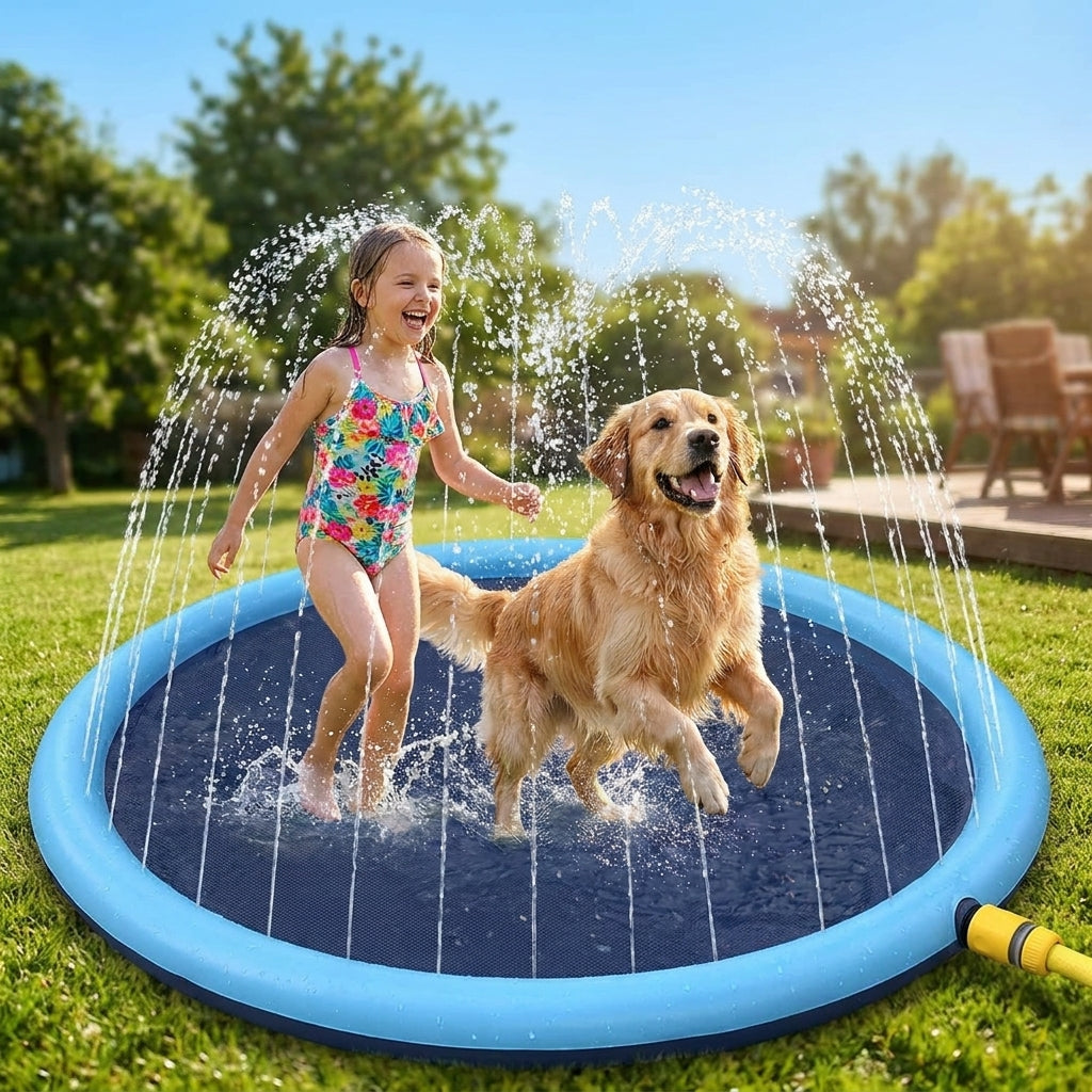 Sprinkletails Splash Pad - Sprinkler Mat for Dogs & Kids